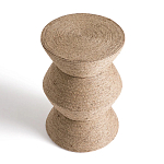 Приставной стол с отделкой из джута Juti D30 см варинант исполнения - 3 | Loft Concept в Барнауле