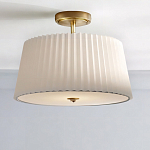 Потолочный светильник с белым плиссированным абажуром Ganglion варинант исполнения - 2 | Loft Concept в Барнауле