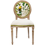 Стул бежевый из натурального бука с изображением птиц и цветов Blooming Birds варинант исполнения - 1 | Loft Concept в Барнауле