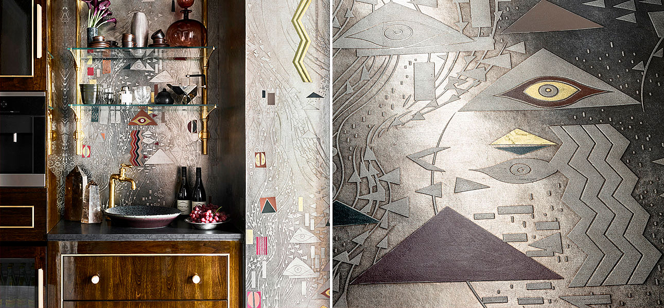 Обои ручная роспись Klimt Polished Silver bas relief gilded paper Обои ручная роспись Klimt Polished Silver bas relief gilded paper - Loft-Concept в Барнауле