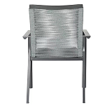 Стул темно-серый с высокой плетеной спинкой и сиденьем Braided Strength варинант исполнения - 4 | Loft Concept в Барнауле