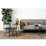 Кофейный столик с круглой столешницей на 3-х черных ножках Laconic Stylish Design варинант исполнения - 2 | Loft Concept в Барнауле