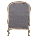 Кресло с пуфом с мягкой обивкой из льна Edward Armchair grey варинант исполнения - 3 | Loft Concept в Барнауле