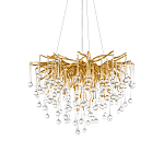 Люстра подвесная с прозрачными стеклянными подвесками в форме капель Диаметр 60 см Droplet Chandelier варинант исполнения - 6 | Loft Concept в Барнауле