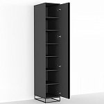 Шкаф-пенал с зеркальной дверцей и фасадом цвета графит Strict Lines варинант исполнения - 3 | Loft Concept в Барнауле