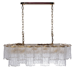 Люстра подвесная прямоугольная из рифленого стекла Fluted Glass Chandelier варинант исполнения - 2 | Loft Concept в Барнауле