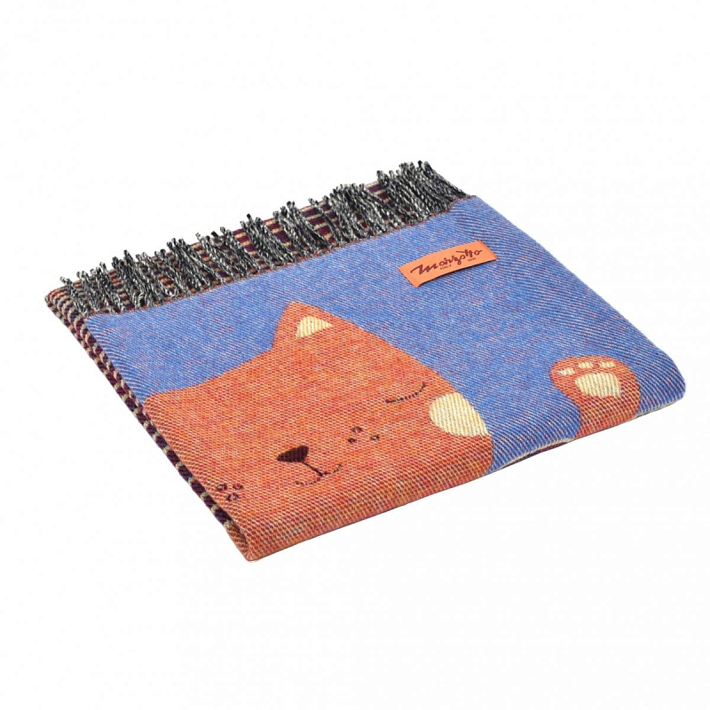 Плед CAT 1 Marzotto Синий Оранжевый в Барнауле | Loft Concept 