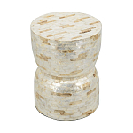 Приставной столик с мозаичным рисунком из раковин устриц Bone Inlay варинант исполнения - 4 | Loft Concept в Барнауле