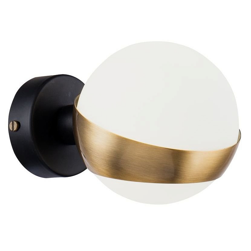 Бра Hold Ball Brass Белый Латунь Черный в Барнауле | Loft Concept 