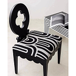 Дизайнерский стул с круглой деревянной спинкой Black and White Clover варинант исполнения - 7 | Loft Concept в Барнауле