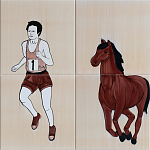 Дизайнерская плитка Конь бегун варинант исполнения - 1 | Loft Concept в Барнауле