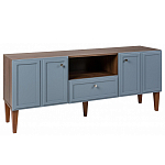 ТВ-тумба серая из массива бука с 2-мя дверками и ящиком Wenge Light варинант исполнения - 1 | Loft Concept в Барнауле