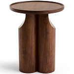 Круглый приставной стол из массива ореха Balu Wooden Side Table варинант исполнения - 2 | Loft Concept в Барнауле