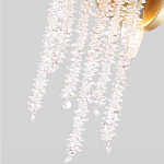 Бра с хрустальными прозрачными подвесками и круглым основанием золотого цвета FAIRYTREE Light варинант исполнения - 4 | Loft Concept в Барнауле