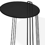 Стол журнальный круглый с серой столешницей из стекла на 4-х черных ножках Gray and Gold Marble варинант исполнения - 3 | Loft Concept в Барнауле