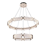 Люстра с 2-мя кольцами с текстурным природным рисунком IceFlame варинант исполнения - 8 | Loft Concept в Барнауле