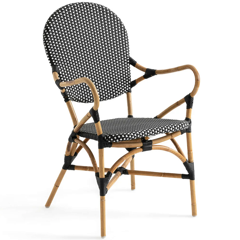 Кресло плетеное из ротанга Ronald Black White Rattan Chair Коричневый Черно-белый Кресло плетеное из ротанга Ronald Black White Rattan Chair Коричневый Черно-белый в Барнауле | Loft Concept