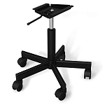 Стул с мягкой розовой обивкой из велюра и подъемно-поворотным механизмом на черных колесиках Harper Pink варинант исполнения - 4 | Loft Concept в Барнауле