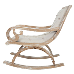 Кресло-качалка с мягкой обивкой из льна Ella Armchair beige варинант исполнения - 2 | Loft Concept в Барнауле