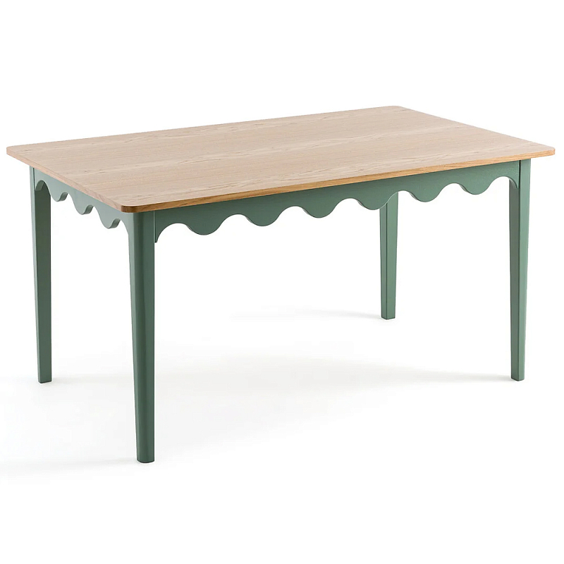 Деревянный обеденный стол Wavy Wooden Dining Table Green Зеленый Древесина Деревянный обеденный стол Wavy Wooden Dining Table Green Зеленый Древесина в Барнауле | Loft Concept