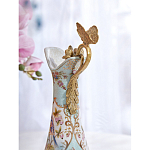 Кувшин с цветочным рисунком и бронзовой ручкой Blue Garden варинант исполнения - 5 | Loft Concept в Барнауле