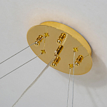 Люстра подвесная с золотистыми ветками и стеклянными подвесками в виде листьев Длина 80 см FAIRYTREE Light варинант исполнения - 2 | Loft Concept в Барнауле