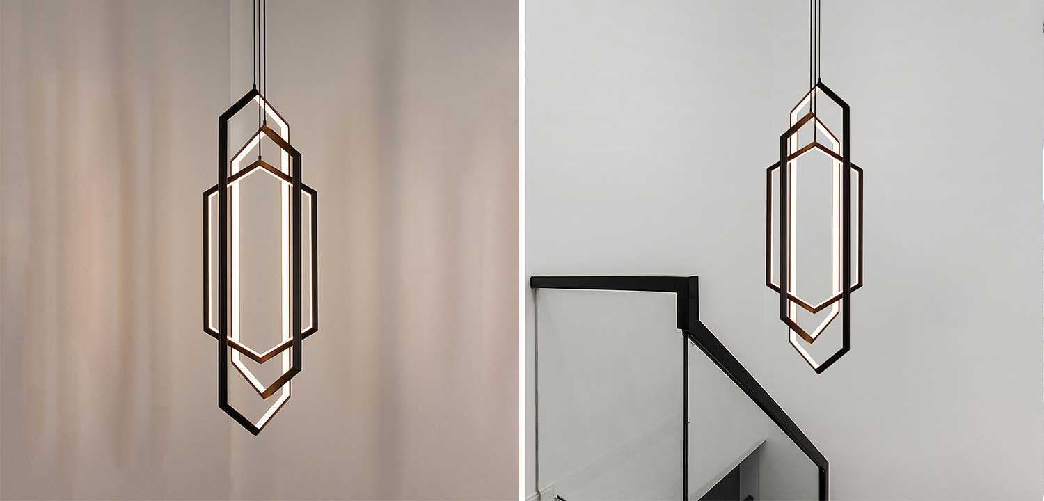 Дизайнерский Подвесной Светильник ORBIS Hexagon Geometric Modern Chandelier Studio Endo Black Дизайнерский Подвесной Светильник ORBIS Hexagon Geometric Modern Chandelier Studio Endo Black - Loft-Concept в Барнауле