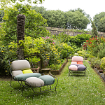 Дизайнерское разноцветное кресло на металлическом каркасе с подставкой для ног Poltronova Plasma Armchair варинант исполнения - 12 | Loft Concept в Барнауле