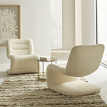 Кресло изогнутое с обивкой из ткани букле Smooth Bend Boucle Chair варинант исполнения - 7 | Loft Concept в Барнауле