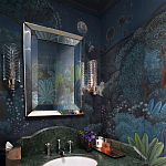 Обои ручная роспись Phuljhari Original colourway on Empire Blue dyed silk варинант исполнения - 1 | Loft Concept в Барнауле