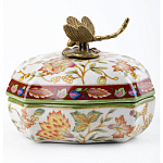 Фарфоровая шкатулка с бронзовой стрекозой Eden Garden варинант исполнения - 2 | Loft Concept в Барнауле