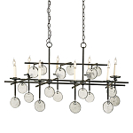 Люстра подвесная с 8-ю лампами и стеклянными круглыми подвесками Currey & Company варинант исполнения - 1 | Loft Concept в Барнауле