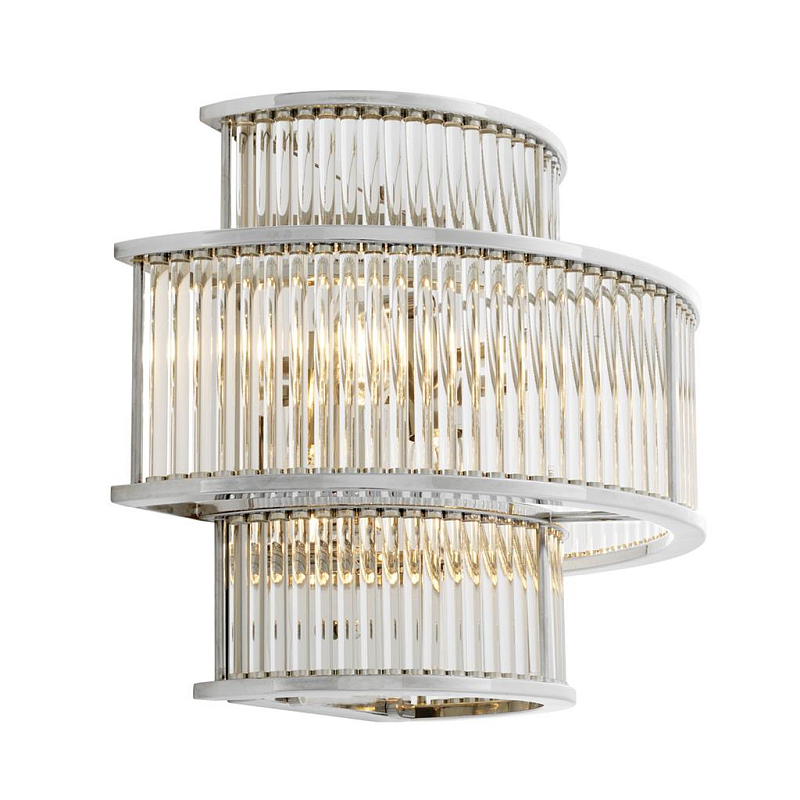 Бра Wall Lamp Mancini Nickel Никель Прозрачное Стекло Бра Wall Lamp Mancini Nickel Никель Прозрачное Стекло в Барнауле | Loft Concept