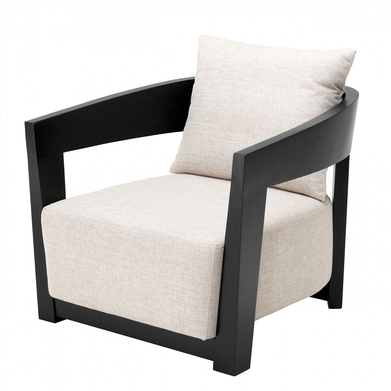 Кресло Eichholtz Chair Rubautelli Black Черный Молочный Кресло Eichholtz Chair Rubautelli Black Черный Молочный в Барнауле | Loft Concept
