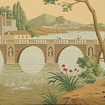 Обои ручная роспись Views of Italy Crepuscule варинант исполнения - 2 | Loft Concept в Барнауле