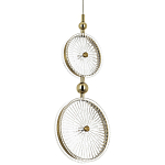 Подвесной светильник с круглым плафоном из рельефного стекла Peony Glass Brass Hanging Lamp варинант исполнения - 1 | Loft Concept в Барнауле