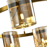 Люстра светодиодная с 8-ю цилиндрическими плафонами янтарного цвета из стекла и стали Andrea Сhandelier Amber варинант исполнения - 4 | Loft Concept в Барнауле