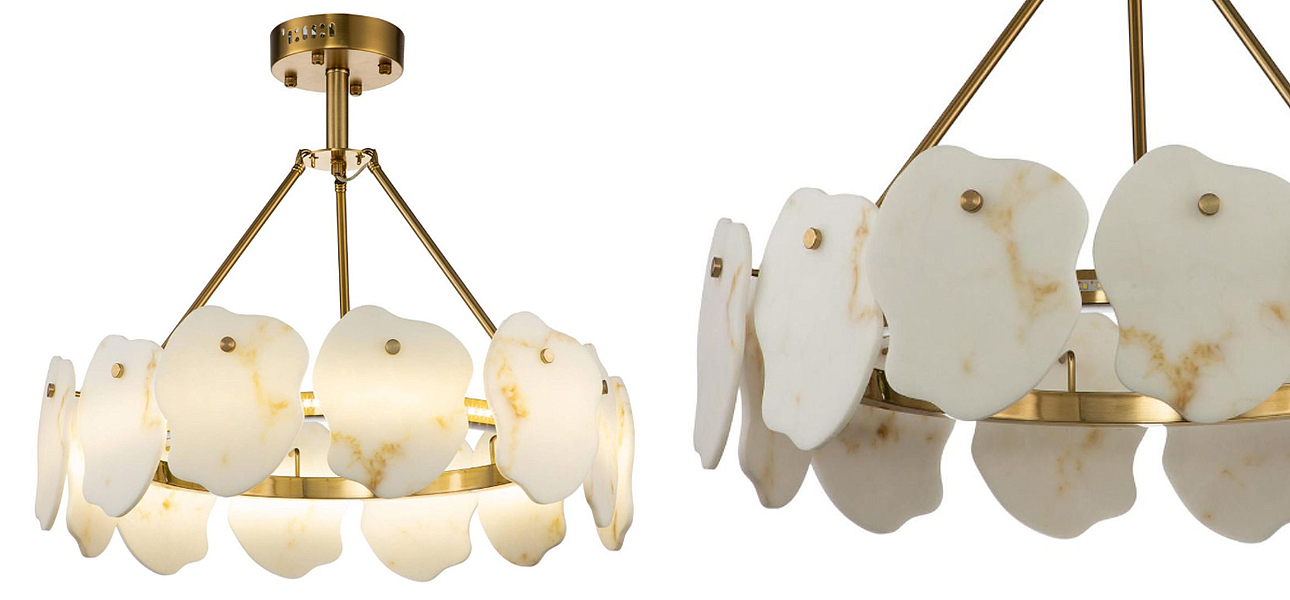 Люстра Мрамор Lucretia Marble Round Chandelier 60 см Люстра Мрамор Lucretia Marble Round Chandelier 60 см - Loft-Concept в Барнауле