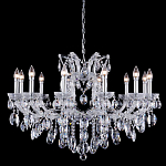 Люстра подвесная с 12-ю лампочками и прозрачными хрустальными подвесками на хромированном основании Crystal lamps варинант исполнения - 1 | Loft Concept в Барнауле