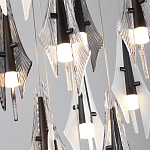 Люстра каскадная с 12-ю рельефными прозрачными плафонами Glass Pod  варинант исполнения - 6 | Loft Concept в Барнауле