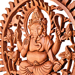 Панно из дерева круглое Ганеша Panel With Animals варинант исполнения - 2 | Loft Concept в Барнауле