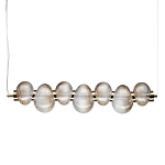 Подвесной светильник линейный с 7-ю рифлеными стеклянными шарами Marcelh Light варинант исполнения - 1 | Loft Concept в Барнауле