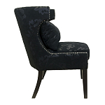 Полукресло с мягкой обивкой из жаккарда на 4-х ножках из массива березы Baroque Armchair black варинант исполнения - 1 | Loft Concept в Барнауле