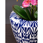 Кашпо с орнаментом в сочетании белого и синего цвета Artistic Flowerpot варинант исполнения - 2 | Loft Concept в Барнауле