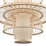 Подвесной светильник фигурный из деревянных прутьев с плафоном из натуральной ткани Light Inside the Cell варинант исполнения - 5 | Loft Concept в Барнауле