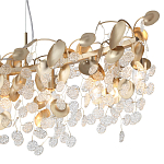 Люстра линейная с подвесками в форме монеток и золотистыми круглыми элементами из металла в виде лепестков FAIRYTREE Light варинант исполнения - 5 | Loft Concept в Барнауле