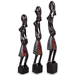 Комплект из трёх деревянных статуэток в виде аборигенов Three Aborigines Figurines варинант исполнения - 1 | Loft Concept в Барнауле