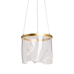 Подвесной светильник цилиндрической формы с прозрачным волнистым плафоном Wave Line варинант исполнения - 1 | Loft Concept в Барнауле