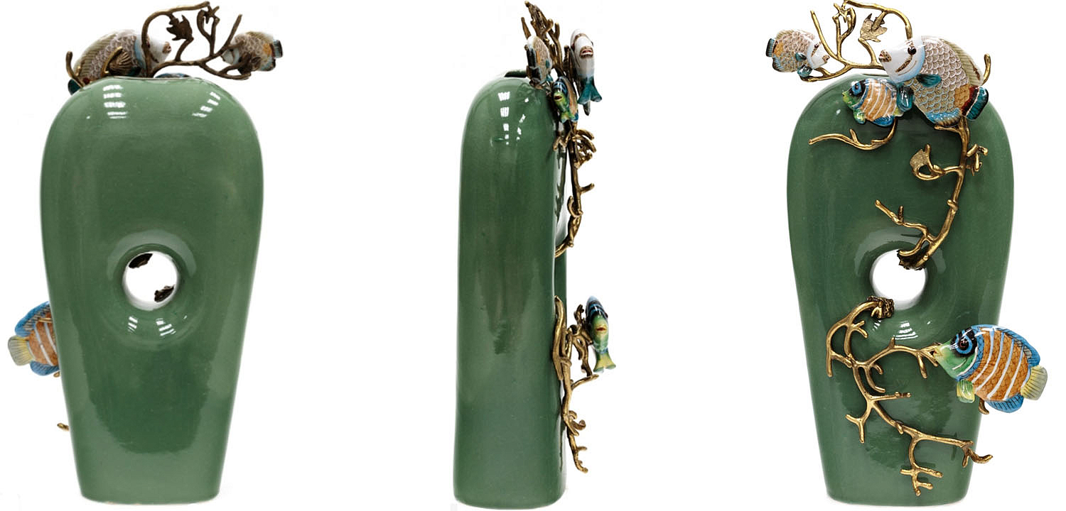Ваза Colored Fish Vase green Ваза Colored Fish Vase green - Loft-Concept в Барнауле