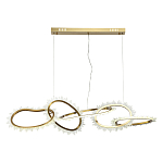 Люстра подвесная с 5-ю асимметричными кольцами и декоративными элементами в виде кристаллов Ring Horizontal варинант исполнения - 1 | Loft Concept в Барнауле